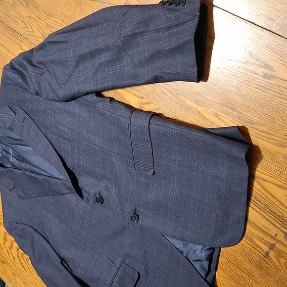 CANALI Mens Blazer WOOL 50 GRAY BLUE Preowned Coat Jacket Sport ? Used Formal - Picture 4 of 8